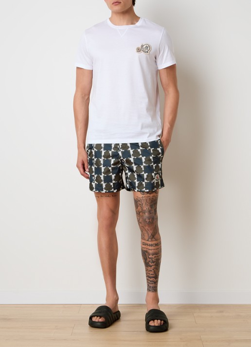 Moncler Zwemshorts met grafische print - voorkant 5 groen