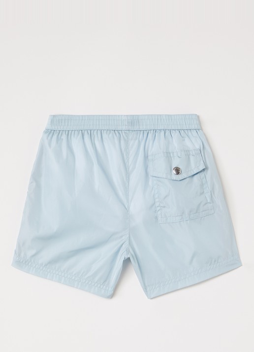 Moncler Zwemshorts met logo - voorkant 2 lichtblauw