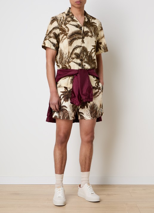 Moncler Zwemshorts met print en steekzakken - voorkant 3 bronsgroen