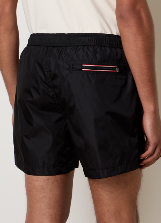 Moncler Zwemshorts met steekzakken en logo - achterkant zwart