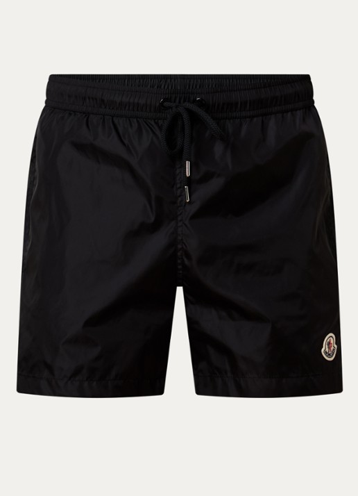 Moncler Zwemshorts met steekzakken en logo - voorkant 4 zwart