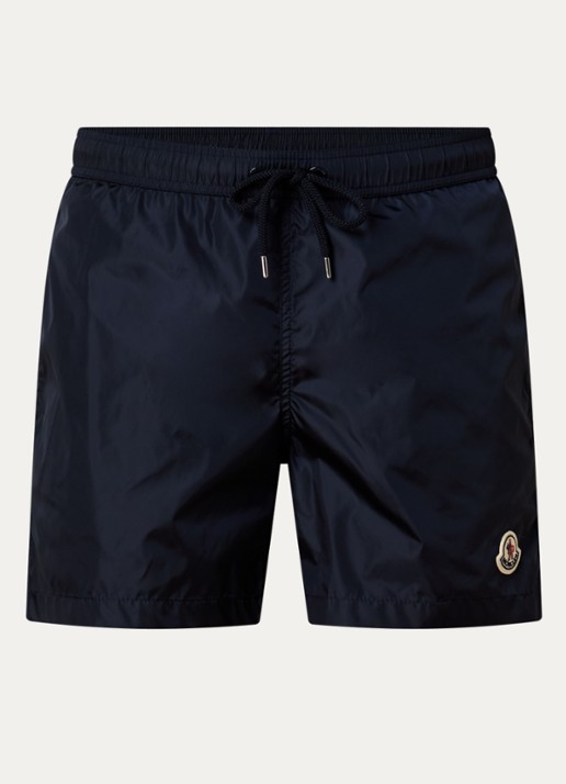 Moncler Zwemshorts met steekzakken en logo - voorkant 4 donkerblauw