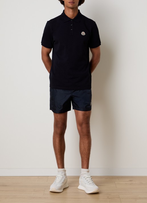 Moncler Zwemshorts met steekzakken en logo - voorkant 5 donkerblauw