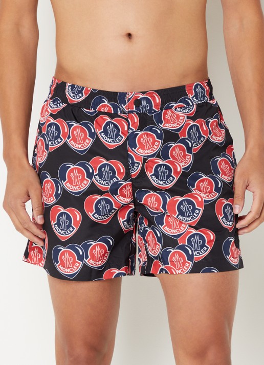 Moncler Zwemshorts met steekzakken en logoprint - detail 4 zwart