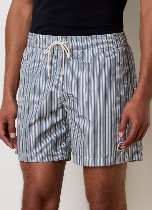 Moncler zwemshorts met streepprint en steekzakken