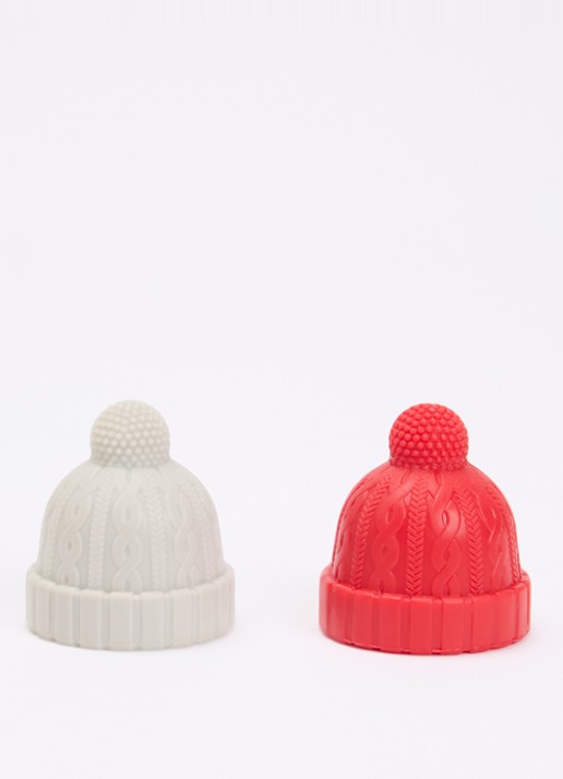 Monkey Business Beanie wijnstopper set van 2 - voorkant 2 rood