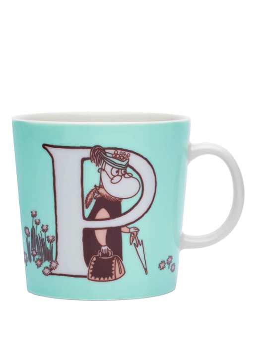 Moomin Arabia Moomin ABC P mok 40 cl - voorkant aquablauw