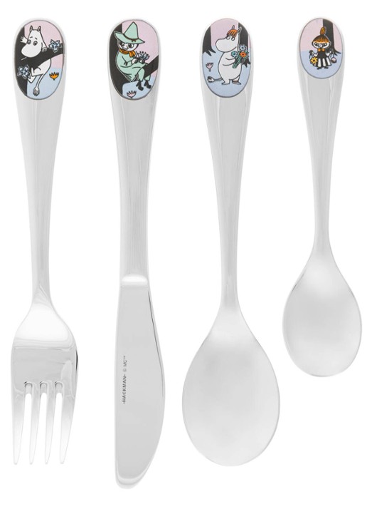 Moomin Arabia Moomin Friends Forever kinderbestek 4-delig - voorkant zilver