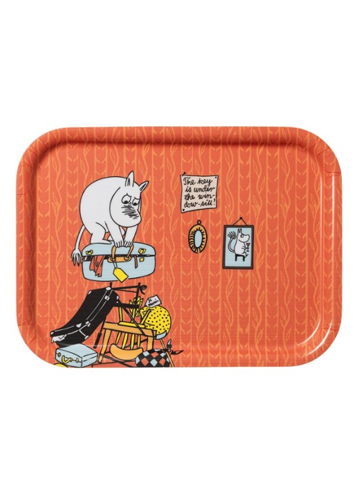 Moomin Arabia Moomin Holiday Rush dienblad 27 x 20 cm - voorkant orange