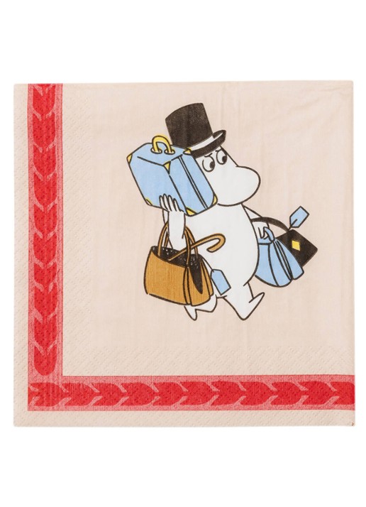 Moomin Arabia Moomin Holiday Rush servet 33 cm - voorkant 2 rood