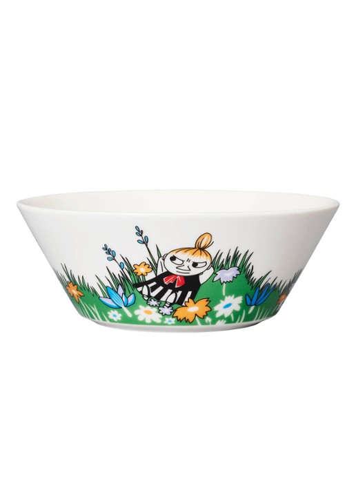 Moomin Arabia Moomin Little My and Meadow kom 15 cm - voorkant wit