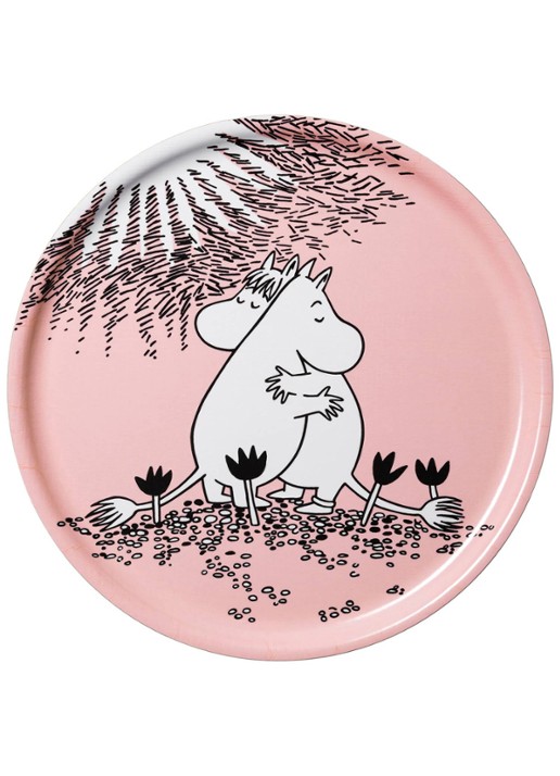 Moomin Arabia Moomin Love dienblad 35 cm - voorkant lichtroze