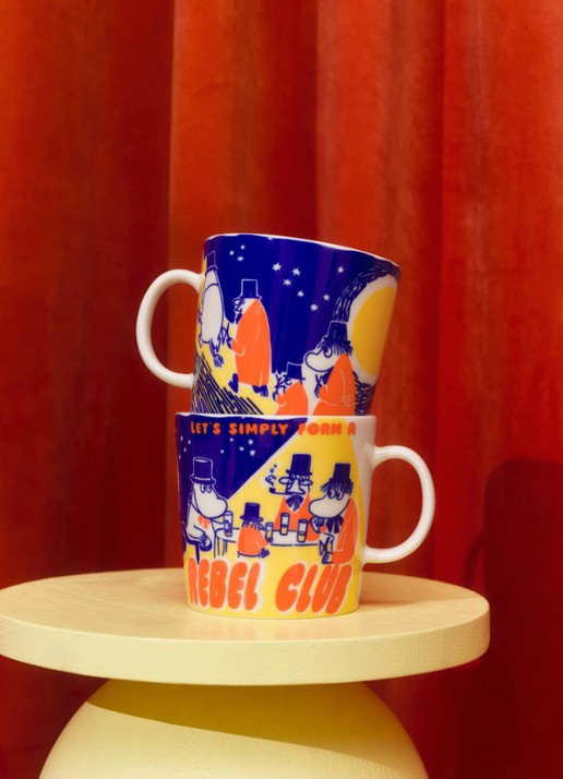 Moomin Arabia Moomin Rebel Club mok 40 cl - voorkant 4 blauw