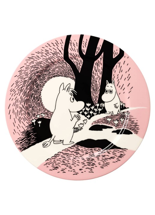 Moomin Arabia Moomin serveerschaal 30 cm - voorkant roze