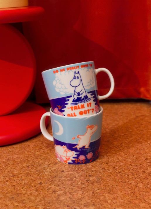Moomin Arabia Moomin Talk it all Out mok 40 cl - detail blauw