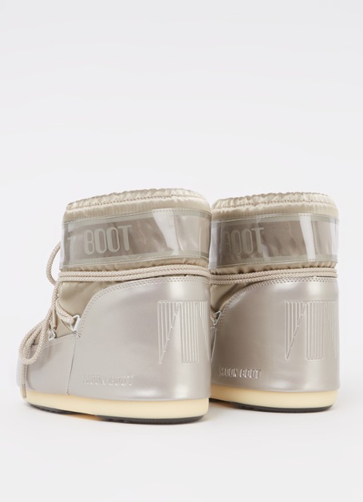 Moon Boot Icon Low Glance snowboot met waterafstotende coating en metallic finish - achterkant 4 zilver
