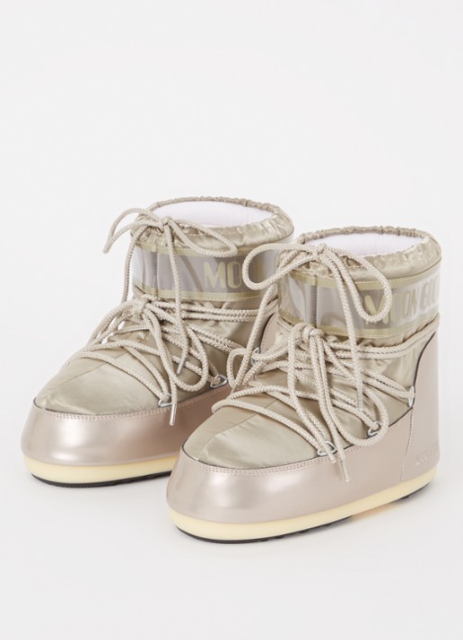 Moon Boot Icon Low Glance snowboot met waterafstotende coating  - detail 2 parelmoer