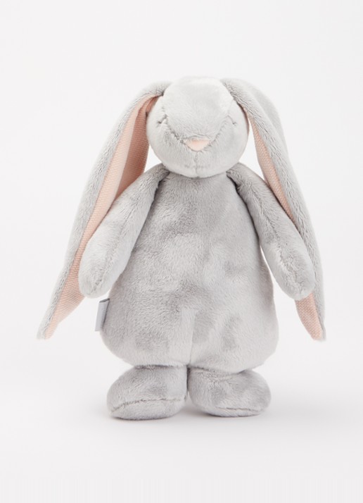 Moonie The Humming Friend Bunny 2.0 muziekknuffel 28 cm - detail 3 lichtgrijs