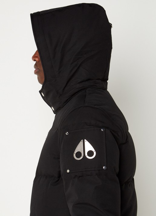 Moose Knuckles Forrestville puffer jack met donsvulling en afneembare capuchon - detail 2 zwart