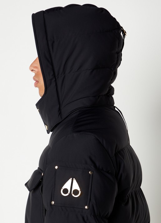 Moose Knuckles Gold Skillman puffer jack met donsvulling en afneembare capuchon - detail 2 zwart