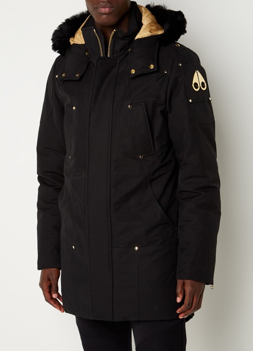 Moose Knuckles Gold Stag Lake parka met donsvulling en afneembare capuchon - detail 4 zwart