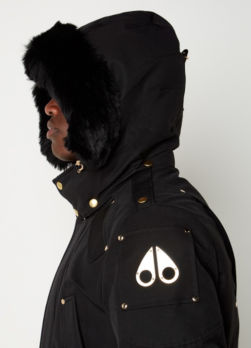 Moose Knuckles Gold Stag Lake parka met donsvulling en afneembare capuchon - detail 5 zwart