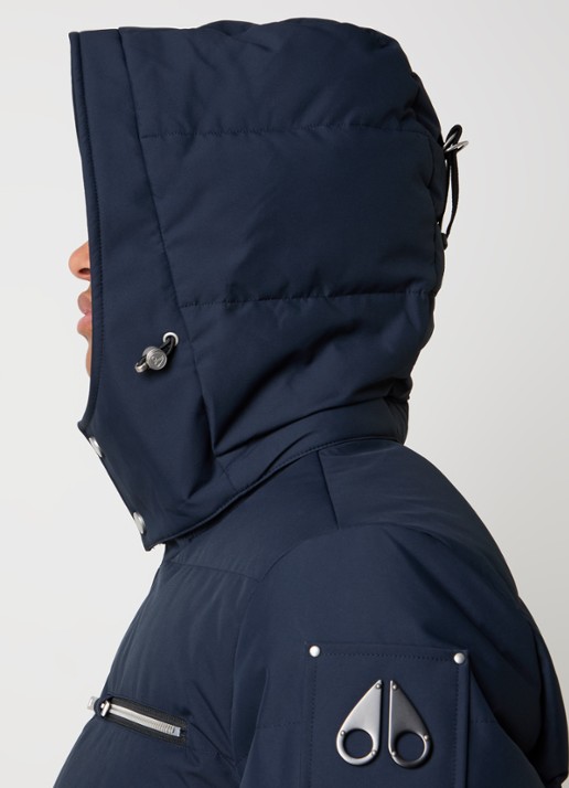 Moose Knuckles Puffer jas met donsvulling en ritszakken - detail 2 donkerblauw