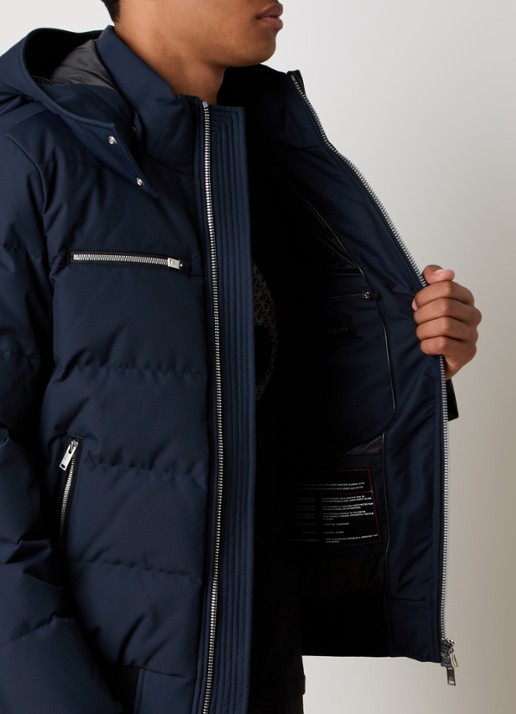Moose Knuckles Puffer jas met donsvulling en ritszakken - detail 3 donkerblauw