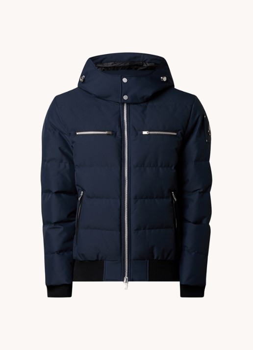 Moose Knuckles Puffer jas met donsvulling en ritszakken - voorkant 4 donkerblauw