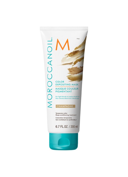 Moroccanoil Color Depositing Mask Champagne - verzorgend, uitwasbaar kleurmasker voor (licht-)blond tot medium blond haar - voorkant champagne