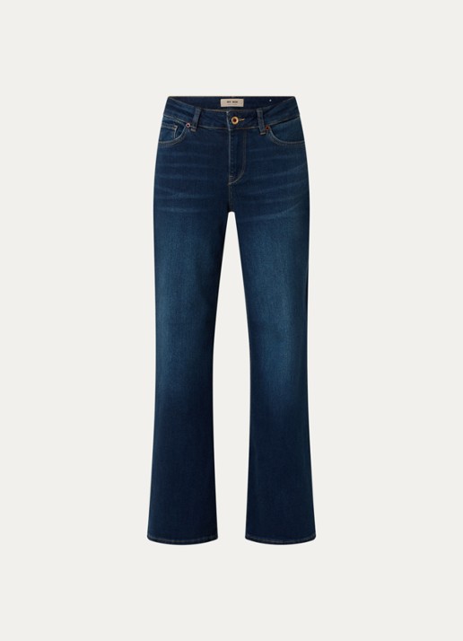 Mos Mosh High waist wide leg jeans met donkere wassing - voorkant indigo