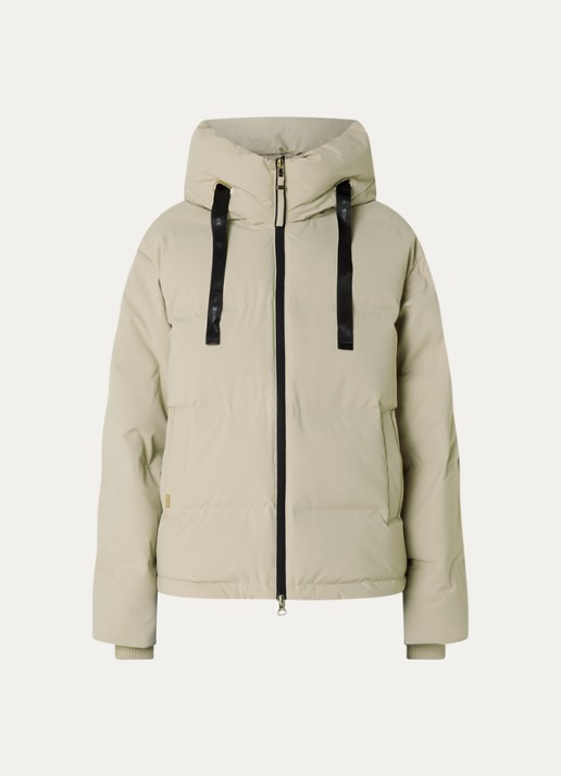 Mos Mosh Jilly puffer jack met donsvulling en steekzakken - voorkant 3 creme