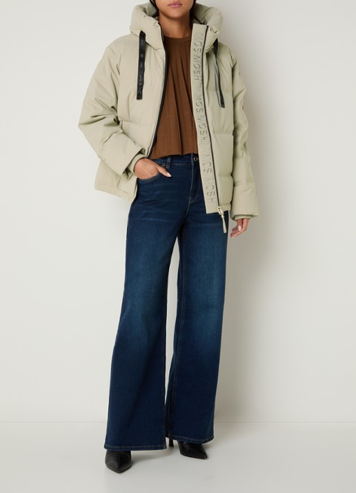 Mos Mosh Jilly puffer jack met donsvulling en steekzakken - voorkant 4 creme