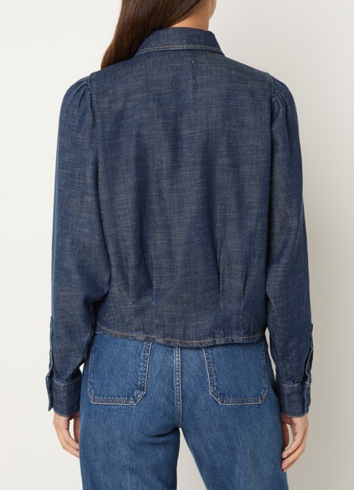 Mos Mosh MMArles Pagato blouse van denim - achterkant 3 indigo
