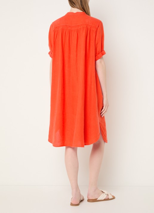 Mos Mosh MMArleth midi jurk in linnenblend - achterkant 2 orange