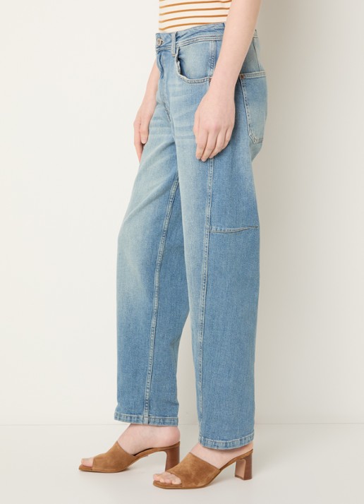 Mos Mosh MMAymen Galleon high waist straight leg jeans met steekzakken - detail 5 indigo