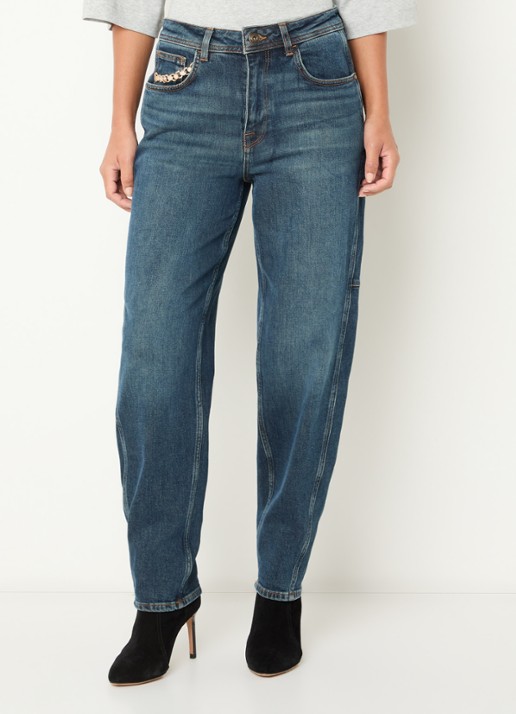 Mos Mosh MMAymen Galleon high waist tapered fit jeans met medium wassing