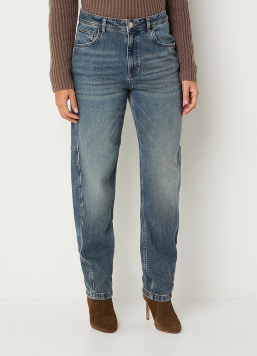 Mos Mosh MMAymen Kyoto high waist tapered jeans met steekzakken