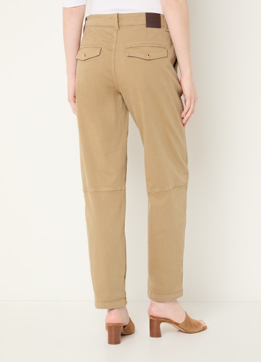 Mos Mosh MMAYmen Len high waist tapered fit chino met steekzakken - achterkant 5 beige