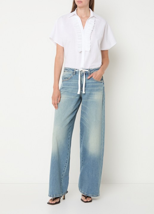 Mos Mosh MMBiana blouse met ruches - voorkant 3 wit