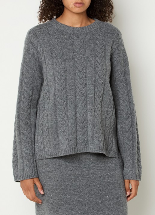 Mos Mosh MMBryndis kabelgebreide pullover van wol