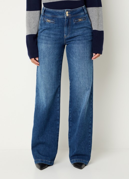 Mos Mosh MMCandia Peach high waist straight leg jeans met medium wassing