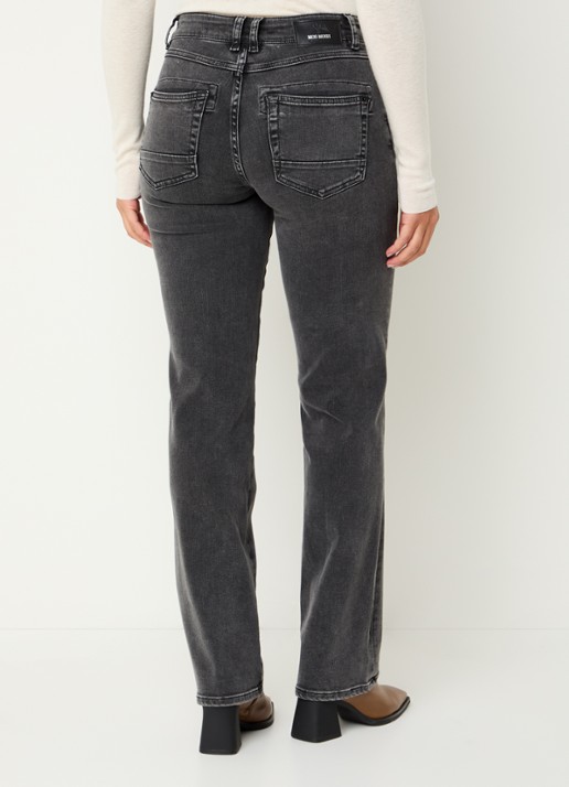 Mos Mosh MMCarla Naomi Deluxe high waist slim fit jeans met gekleurde wassing - achterkant donkergrijs