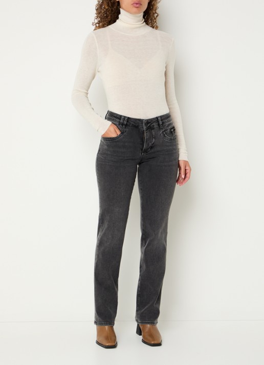 Mos Mosh MMCarla Naomi Deluxe high waist slim fit jeans met gekleurde wassing - voorkant 5 donkergrijs