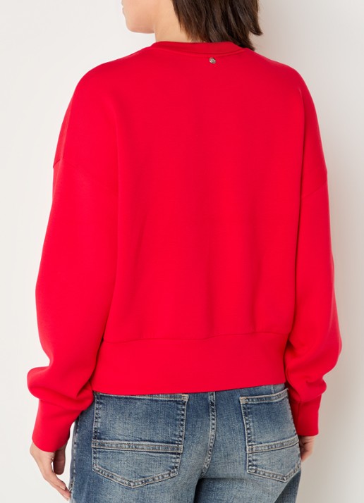 Mos Mosh MMCelli sweater met borduring - achterkant 4 rood