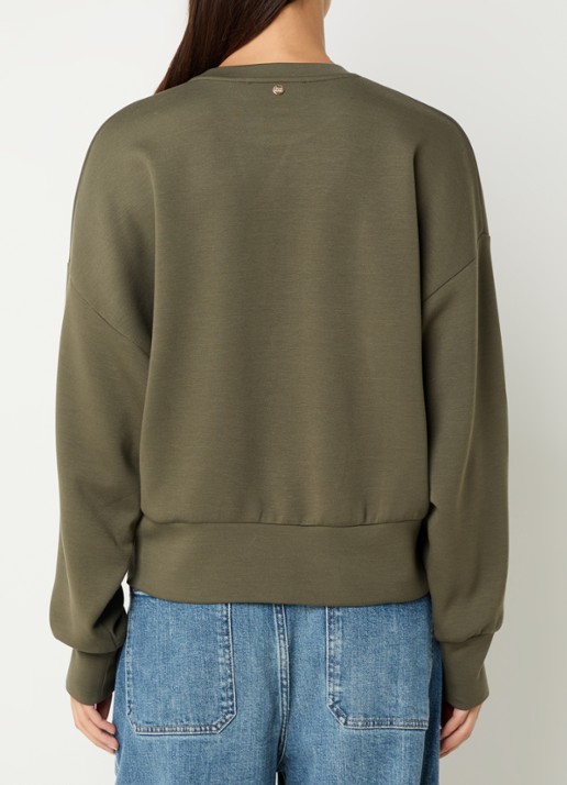 Mos Mosh MMCelli sweater met borduring - achterkant 3 bronsgroen