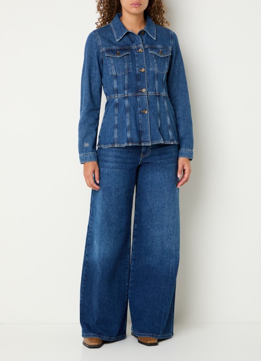 Mos Mosh MMCintura Odak blouse van chambray - voorkant 3 indigo