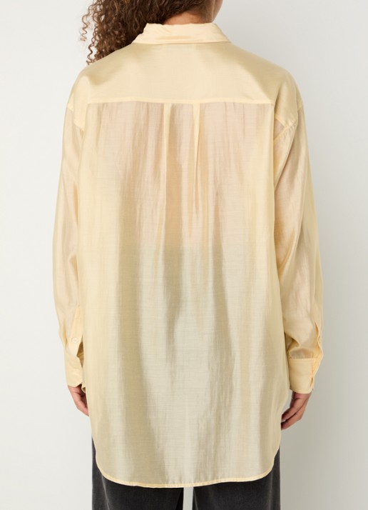 Mos Mosh MMDanika semi-transparante blouse  - achterkant 2 geel