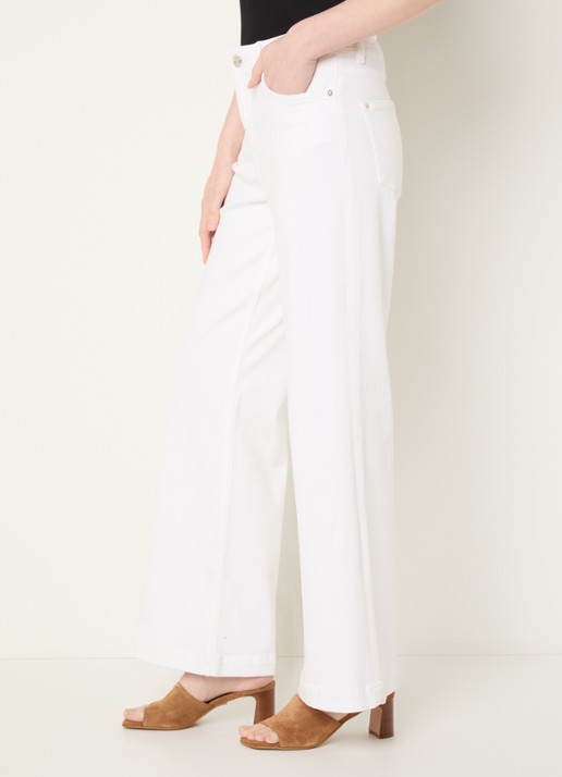 Mos Mosh MMDara Deluxe high waist flared jeans met gekleurde wassing - detail 5 wit