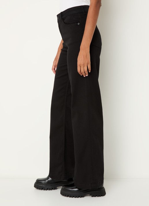 Mos Mosh MMDara high waist wide leg jeans met steekzakken - detail 3 zwart